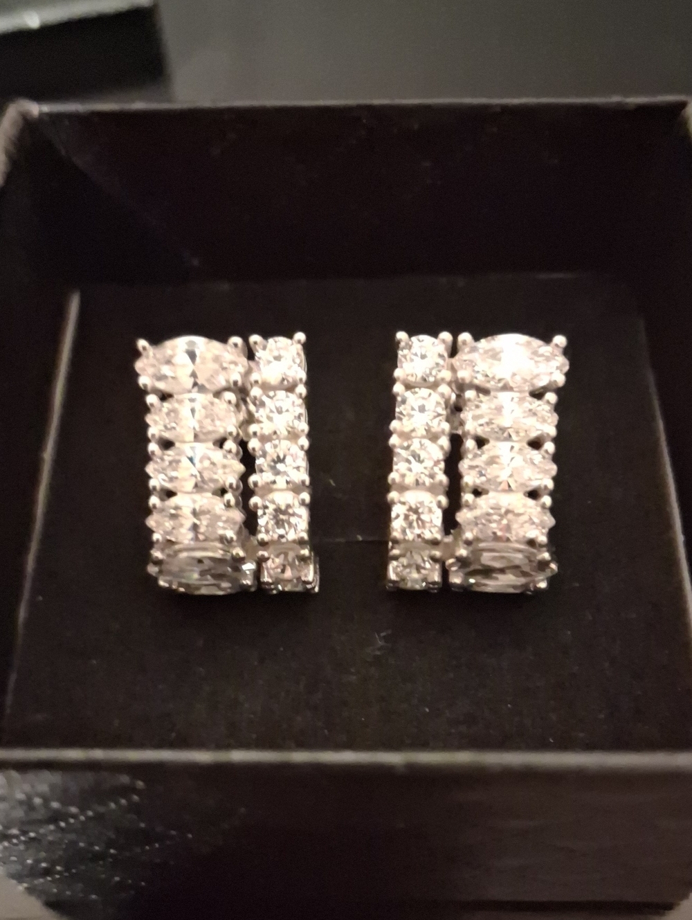 CZ 925 Marked Dominique 2 Cut Drop Earrings New